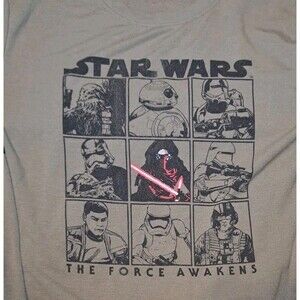 Star Wars Mens The Force Awakens Long Sleeve Pullover Shirt XS Green Graphic Tee